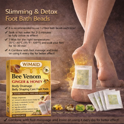 🌎Ends Today: 60% OFF! - 🌿Bee Venom Ginger Herbal Foot Patches (Set of 10)