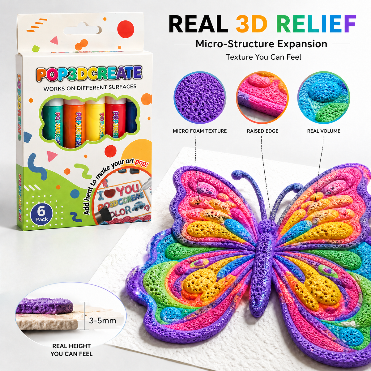 AQA® 3D Relief Art Pen – Turn Flat Drawings Into Touchable 3D Art